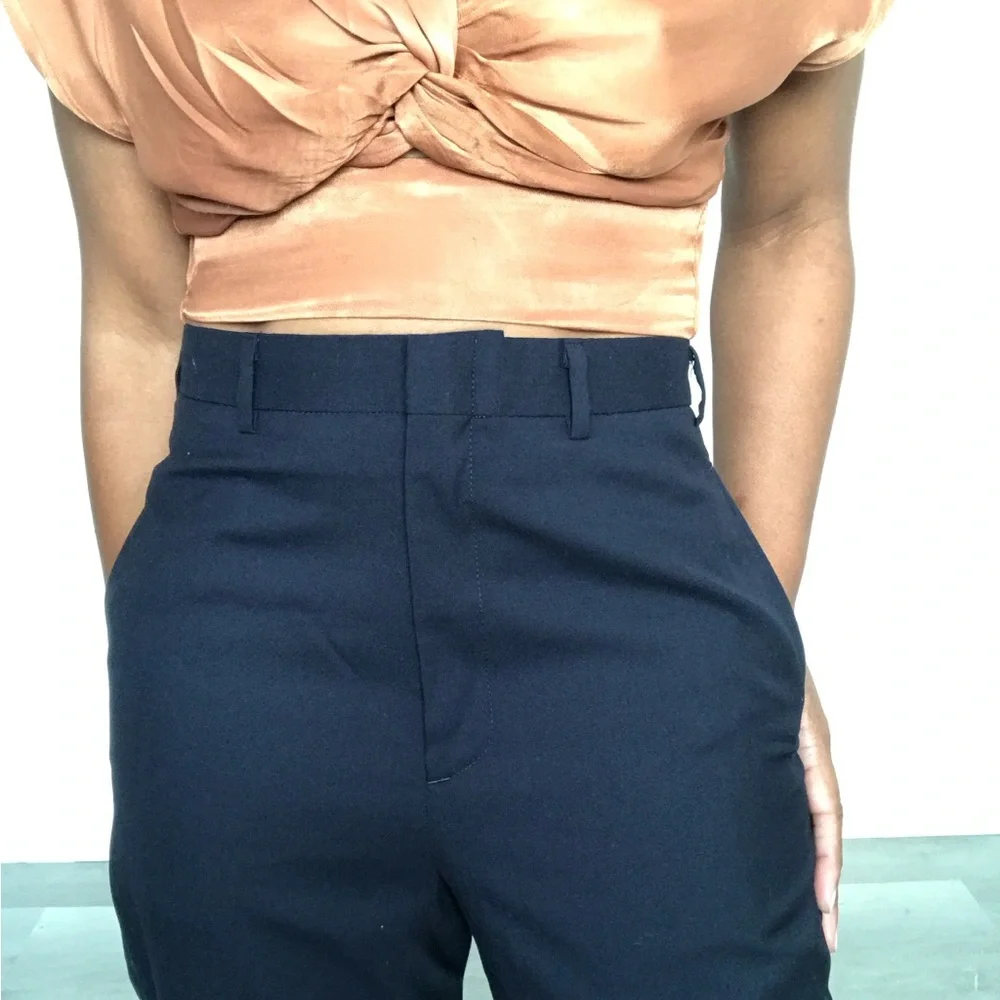 SMOCK NAVYBTHE OFFICER TROUSER PANT 100% WOOL ANKLE CROP 2
